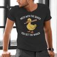 Duck And Baseball Bat Mess With The Quack You Get Whack Men's V-Neck T-Shirt Duck And Baseball Bat Mess With The Quack You Get Whack Men's V-Neck T-Shirt