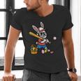 Easter Bunny Baseball Player Batter Rabbit Boys Kids Men Men's V-Neck T-Shirt Easter Bunny Baseball Player Batter Rabbit Boys Kids Men Men's V-Neck T-Shirt