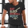 Eat Sleep Baseball Repeat Bat Ball Player Fan Men's V-Neck T-Shirt Eat Sleep Baseball Repeat Bat Ball Player Fan Men's V-Neck T-Shirt