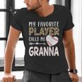 My Favorite Player Calls Me Granna Baseball Leopard Men's V-Neck T-Shirt