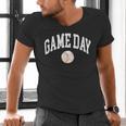 Game Day Baseball Player And Fan Graphic Men's V-Neck T-Shirt Game Day Baseball Player And Fan Graphic Men's V-Neck T-Shirt