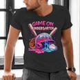 Game Kindergarten Baseball Ice Cream Drip On Back To School Men's V-Neck T-Shirt