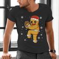 Gingerbread Man Baseball Christmas Men's V-Neck T-Shirt Gingerbread Man Baseball Christmas Men's V-Neck T-Shirt