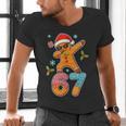 Gingerbread Six Seven 67 Ice Cream Drip Baseball Men's V-Neck T-Shirt Gingerbread Six Seven 67 Ice Cream Drip Baseball Men's V-Neck T-Shirt