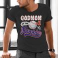 GodMom Rookie Of Year 1st Birthday Baseball Theme Matching Men's V-Neck T-Shirt GodMom Rookie Of Year 1st Birthday Baseball Theme Matching Men's V-Neck T-Shirt