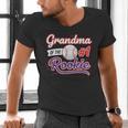 Grandparent Grandma Of The 1 Rookie Baseball Men's V-Neck T-Shirt Grandparent Grandma Of The 1 Rookie Baseball Men's V-Neck T-Shirt