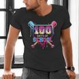 Happy 100 Days Of School Baseball Drip Theme Party 100th Day Men's V-Neck T-Shirt Happy 100 Days Of School Baseball Drip Theme Party 100th Day Men's V-Neck T-Shirt