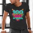 Happy 100 Days Of School Costume Baseball Drip Ice Cream Men's V-Neck T-Shirt Happy 100 Days Of School Costume Baseball Drip Ice Cream Men's V-Neck T-Shirt