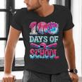 Happy 100 Days Of School Game Day Baseball Ice Cream Drip Men's V-Neck T-Shirt Happy 100 Days Of School Game Day Baseball Ice Cream Drip Men's V-Neck T-Shirt