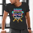 Happy 6733 Days Of School Baseball Drip 100th Day Of School Men's V-Neck T-Shirt