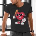 Heart Play Baseball Valentine's Day Teens Boys Girls Kids Men's V-Neck T-Shirt Heart Play Baseball Valentine's Day Teens Boys Girls Kids Men's V-Neck T-Shirt