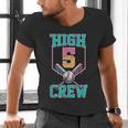 Hi 5 Birthday Party Decorations For Boy Baseball Drip 5th Men's V-Neck T-Shirt Hi 5 Birthday Party Decorations For Boy Baseball Drip 5th Men's V-Neck T-Shirt