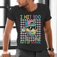 I Hit 100 Days Of School Baseball Drip 100th Day Of School Men's V-Neck T-Shirt I Hit 100 Days Of School Baseball Drip 100th Day Of School Men's V-Neck T-Shirt