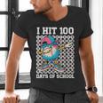 I Hit 100 Days Of School Baseball Ice Cream Drip Boys Girls Men's V-Neck T-Shirt