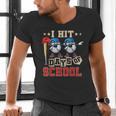 I Hit 100 Days Of School Baseball Kids Boy Teacher 100th Day Men's V-Neck T-Shirt I Hit 100 Days Of School Baseball Kids Boy Teacher 100th Day Men's V-Neck T-Shirt