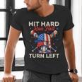 Hit Hard Run Fast Turn Left Baseball Cream Drip Crossed Bats Men's V-Neck T-Shirt Hit Hard Run Fast Turn Left Baseball Cream Drip Crossed Bats Men's V-Neck T-Shirt