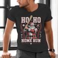 Ho Ho Home Run Baseball Christmas Holiday Sports Santa Men's V-Neck T-Shirt Ho Ho Home Run Baseball Christmas Holiday Sports Santa Men's V-Neck T-Shirt