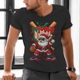 HUGvyn Santa Playing Baseball Ice Cream Drip Christmas Boys Men's V-Neck T-Shirt HUGvyn Santa Playing Baseball Ice Cream Drip Christmas Boys Men's V-Neck T-Shirt