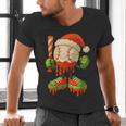 Ice Cream Drip Baseball Christmas Baseball Drip Candy Cane Men's V-Neck T-Shirt Ice Cream Drip Baseball Christmas Baseball Drip Candy Cane Men's V-Neck T-Shirt