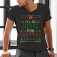 I’Ll Be Home For Christmas Baseball Ugly Sweater Men's V-Neck T-Shirt I’Ll Be Home For Christmas Baseball Ugly Sweater Men's V-Neck T-Shirt