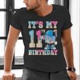It's My 11th Birthday Baseball Ice Cream Drip Theme Men's V-Neck T-Shirt