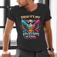 It's My 6733 Days Of School Baseball Ice Cream Dripping Men's V-Neck T-Shirt