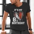 It's My 8th Birthday Baseball Football Heart 8 Year Old Men's V-Neck T-Shirt It's My 8th Birthday Baseball Football Heart 8 Year Old Men's V-Neck T-Shirt