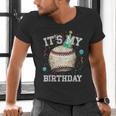 Its My Birthday Vintage Baseball Celebration For Men Kids Men's V-Neck T-Shirt Its My Birthday Vintage Baseball Celebration For Men Kids Men's V-Neck T-Shirt
