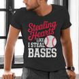 Kids Stealing Hearts Cute Baseball Boys Men's V-Neck T-Shirt Kids Stealing Hearts Cute Baseball Boys Men's V-Neck T-Shirt