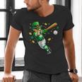Leprechaun Play Baseball St Patrick's Day Men Kid Boys Men's V-Neck T-Shirt Leprechaun Play Baseball St Patrick's Day Men Kid Boys Men's V-Neck T-Shirt