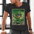 Leprechaun Playing Baseball Japanese Art St Patricks Day Men's V-Neck T-Shirt Leprechaun Playing Baseball Japanese Art St Patricks Day Men's V-Neck T-Shirt