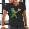 Leprechaun Playing Baseball St Patricks Day Men Boys Kids Men's V-Neck T-Shirt Leprechaun Playing Baseball St Patricks Day Men Boys Kids Men's V-Neck T-Shirt