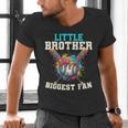 Little Brother Biggest Fan Baseball Cream Drip Crossed Bats Men's V-Neck T-Shirt