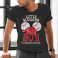 Little Slugger Boy Coming Soon Baby Announcement Baseball Men's V-Neck T-Shirt