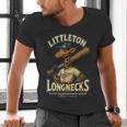Littleton Longnecks Retro Minor League Baseball Men's V-Neck T-Shirt