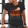 Love Is Our Home Run Baseball Valentine Couple Men's V-Neck T-Shirt Love Is Our Home Run Baseball Valentine Couple Men's V-Neck T-Shirt