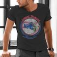 Lynyrd Skynyrd Skeleton Baseball Gun US Flag Cowboy Rock Fan Men's V-Neck T-Shirt