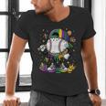 Mardi Gras Ice Cream Drip Baseball Carnival Party Mask Boys Men's V-Neck T-Shirt Mardi Gras Ice Cream Drip Baseball Carnival Party Mask Boys Men's V-Neck T-Shirt