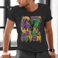 Mardi Gras Six Seven Baseball Drip Number 6 7 Meme Men's V-Neck T-Shirt Mardi Gras Six Seven Baseball Drip Number 6 7 Meme Men's V-Neck T-Shirt