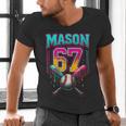 Mason 67 Ice Cream Drip Baseball Ice Cream Drip Men's V-Neck T-Shirt Mason 67 Ice Cream Drip Baseball Ice Cream Drip Men's V-Neck T-Shirt