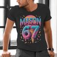 Mason 67 Meme Ice Cream Baseball Drip Men's V-Neck T-Shirt Mason 67 Meme Ice Cream Baseball Drip Men's V-Neck T-Shirt