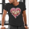 Melting Baseball Drip Heart Softball Player Lover Ice Cream Men's V-Neck T-Shirt Melting Baseball Drip Heart Softball Player Lover Ice Cream Men's V-Neck T-Shirt