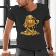 Melting Baseball Mascot Slugger Bat Cap Cartoon Men's V-Neck T-Shirt Melting Baseball Mascot Slugger Bat Cap Cartoon Men's V-Neck T-Shirt