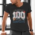 Mission 100 Days Complete Baseball 100th Day Of School Boys Men's V-Neck T-Shirt Mission 100 Days Complete Baseball 100th Day Of School Boys Men's V-Neck T-Shirt