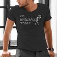 No Baseball Today Sad Stickman Sports Fan Men's V-Neck T-Shirt No Baseball Today Sad Stickman Sports Fan Men's V-Neck T-Shirt