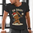 Oh Snap Gingerbreadman Baseball Christmas Men Boys Toddlers Men's V-Neck T-Shirt Oh Snap Gingerbreadman Baseball Christmas Men Boys Toddlers Men's V-Neck T-Shirt