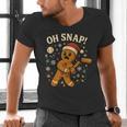 Oh Snap Gingerbreadman Christmas Baseball Men's V-Neck T-Shirt Oh Snap Gingerbreadman Christmas Baseball Men's V-Neck T-Shirt