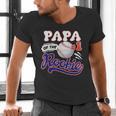 Papa Rookie Of Year 1st Birthday Baseball Theme Matching Men's V-Neck T-Shirt