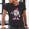 Pink Ribbon Baseball Breast Cancer Awareness Men's V-Neck T-Shirt Pink Ribbon Baseball Breast Cancer Awareness Men's V-Neck T-Shirt