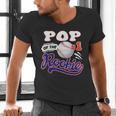 Pop Rookie Of Year 1st Birthday Baseball Theme Matching Men's V-Neck T-Shirt Pop Rookie Of Year 1st Birthday Baseball Theme Matching Men's V-Neck T-Shirt